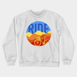 Ride - Cyclocross Bicycle Retro Colors Crewneck Sweatshirt